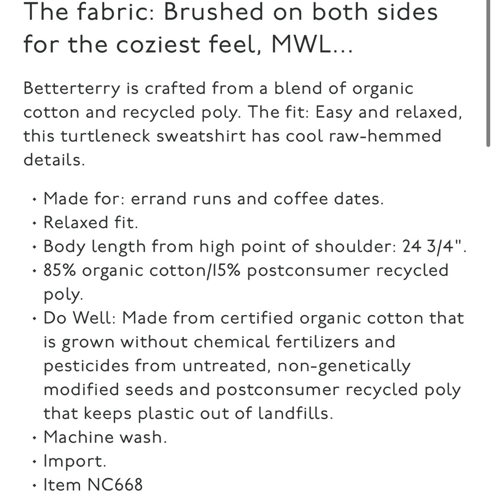 MWL Betterterry Relaxed Turtleneck Sweatshirt - Picture 4 of 6